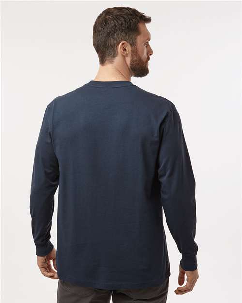 Men's Traditional Heavyweight Long Sleeve T-Shirt - Dark Navy
