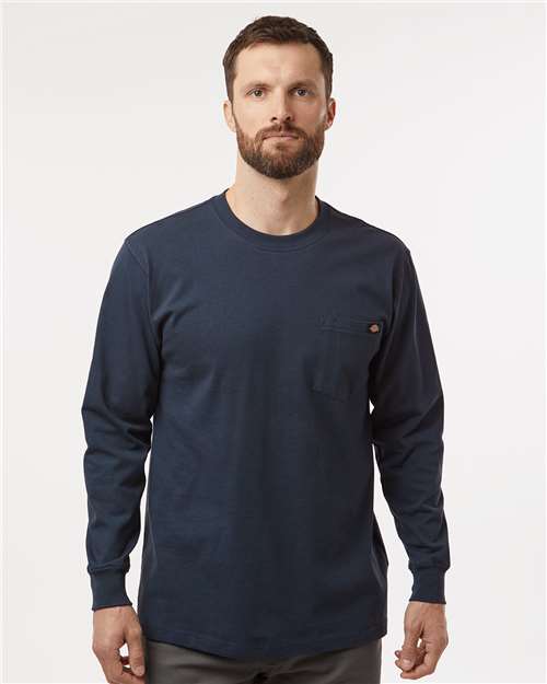 Men's Traditional Heavyweight Long Sleeve T-Shirt - Dark Navy