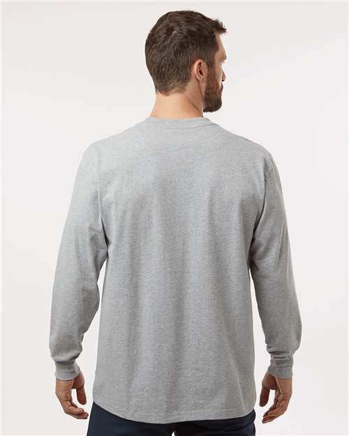 Men's Traditional Heavyweight Long Sleeve T-Shirt - Heather Grey