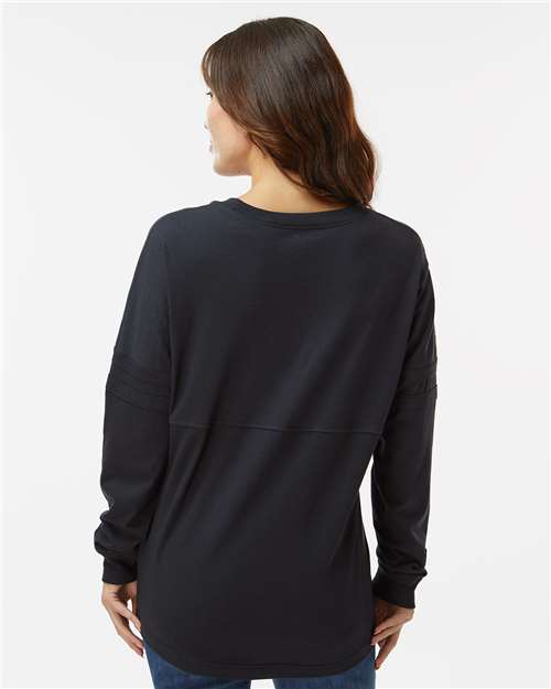 Women's Pom Pom Long Sleeve Jersey T-Shirt - Black