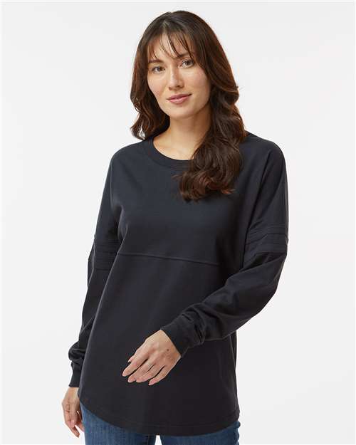 Women's Pom Pom Long Sleeve Jersey T-Shirt - Black