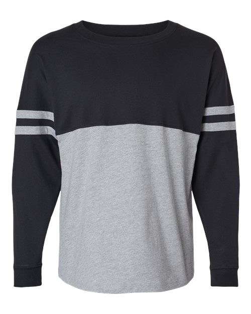 Women's Pom Pom Long Sleeve Jersey T-Shirt - Black/ Oxford
