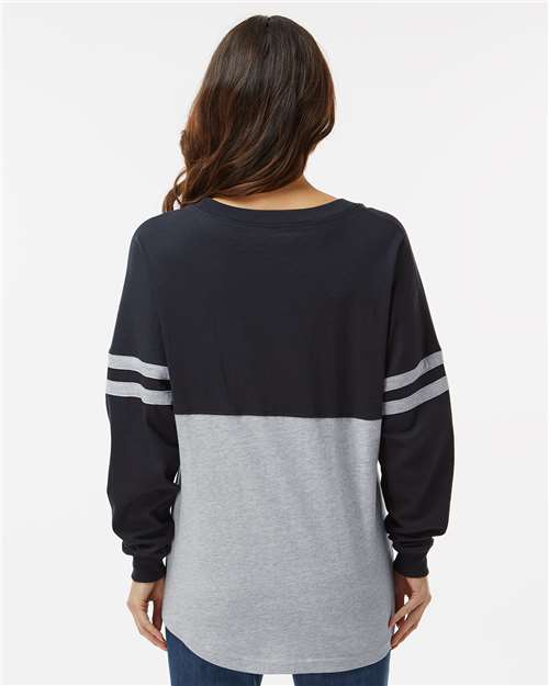 Women's Pom Pom Long Sleeve Jersey T-Shirt - Black/ Oxford