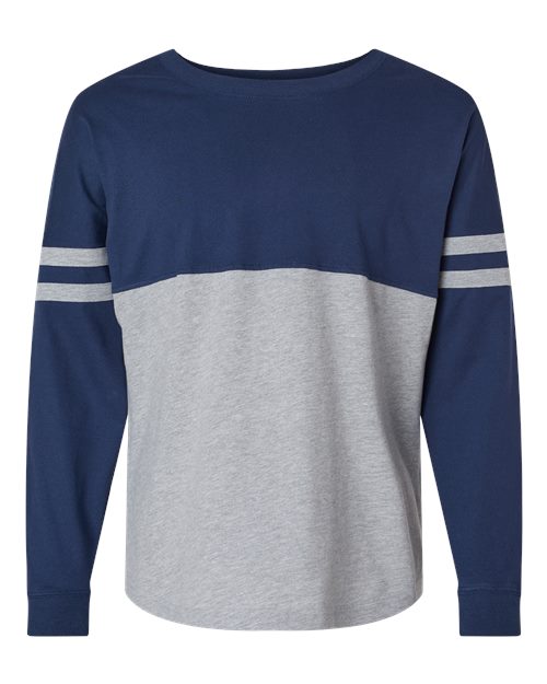 Women's Pom Pom Long Sleeve Jersey T-Shirt - Navy/ Oxford