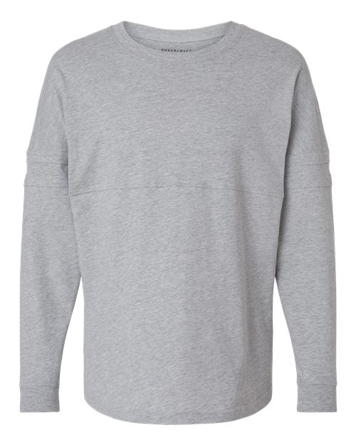 Women's Pom Pom Long Sleeve Jersey T-Shirt - Oxford Heather