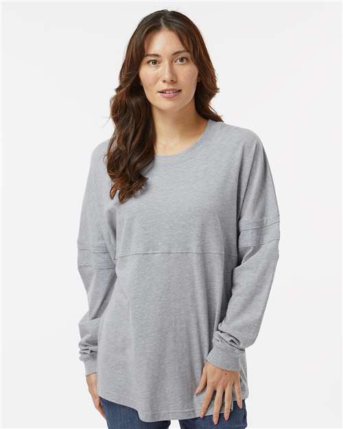 Women's Pom Pom Long Sleeve Jersey T-Shirt - Oxford Heather