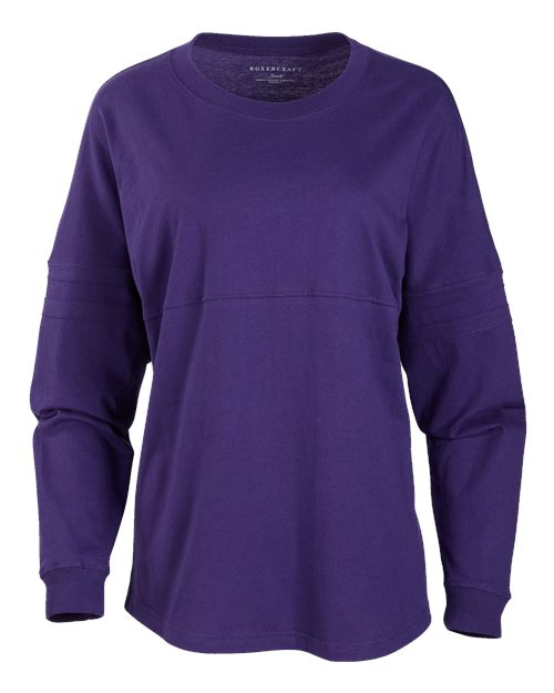 Women's Pom Pom Long Sleeve Jersey T-Shirt - Purple