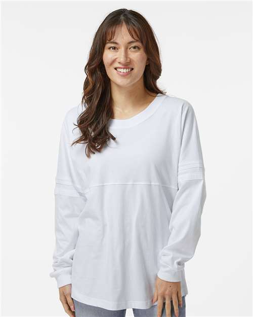 Women's Pom Pom Long Sleeve Jersey T-Shirt - White