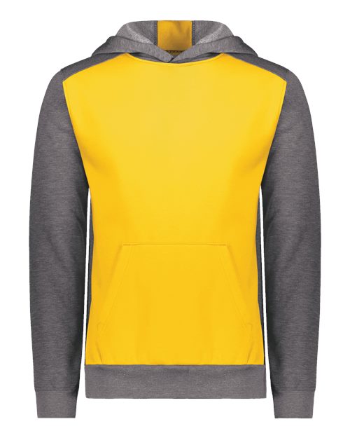 Youth Eco Revive™ Three-Season Triblend Fleece Hooded Sweatshirt - Gold/ Carbon Heather