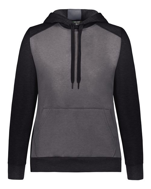 Women's Eco Revive™ Three-Season Triblend Fleece Hooded Sweatshirt - Carbon Heather/ Black