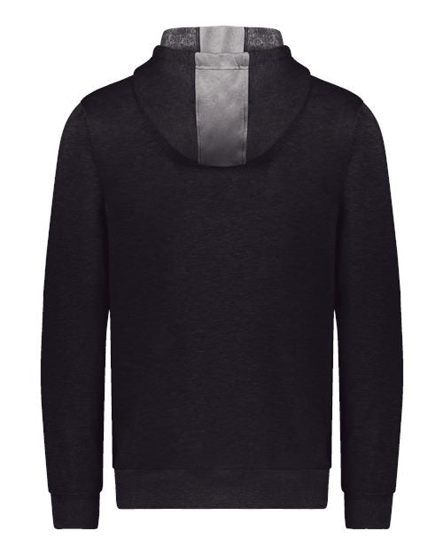 Youth Eco Revive™ Three-Season Triblend Fleece Full-Zip Hooded Sweatshirt - Carbon Heather/ Black