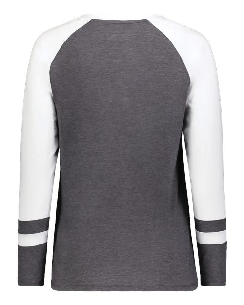Women's Triblend Fanatic 2.0 Long Sleeve T-Shirt - Carbon Heather/ White
