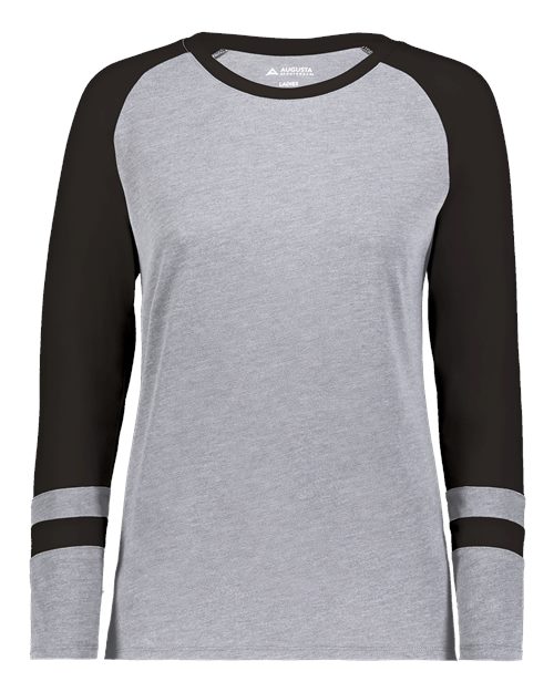 Women's Triblend Fanatic 2.0 Long Sleeve T-Shirt - Grey Heather/ Black