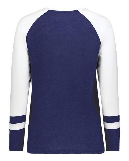Women's Triblend Fanatic 2.0 Long Sleeve T-Shirt - Navy/ White
