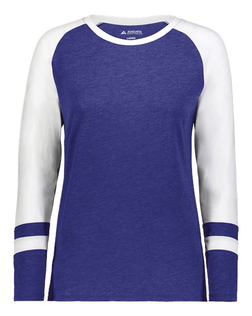 Women's Triblend Fanatic 2.0 Long Sleeve T-Shirt - Purple/ White