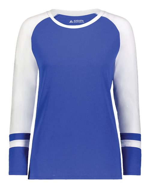 Women's Triblend Fanatic 2.0 Long Sleeve T-Shirt - Royal/ White