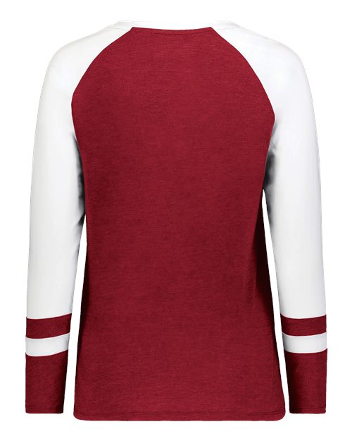 Women's Triblend Fanatic 2.0 Long Sleeve T-Shirt - Scarlet/ White