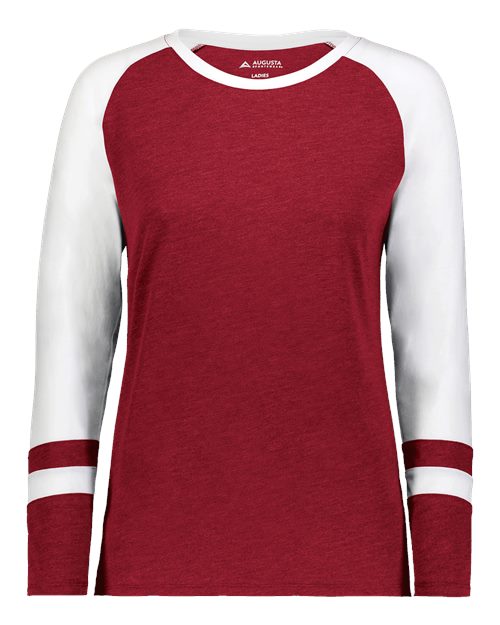 Women's Triblend Fanatic 2.0 Long Sleeve T-Shirt - Scarlet/ White