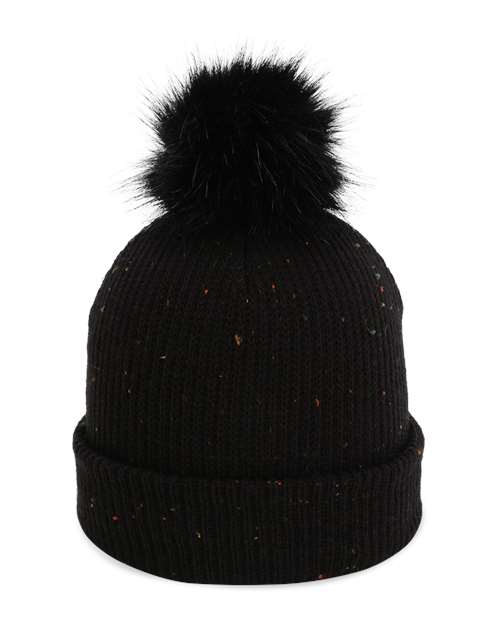 The Montage Pom Cuffed Beanie - Black