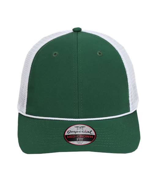 The Night Owl Performance Rope Cap - Forest/ White