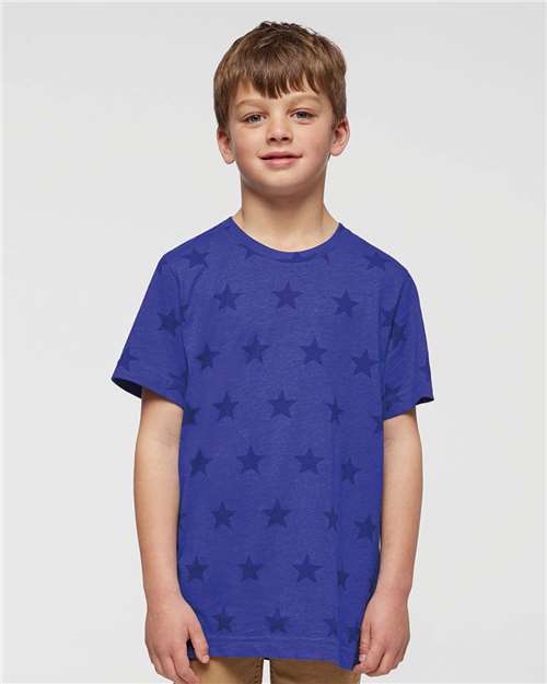 Youth Star Print Tee - Royal Star