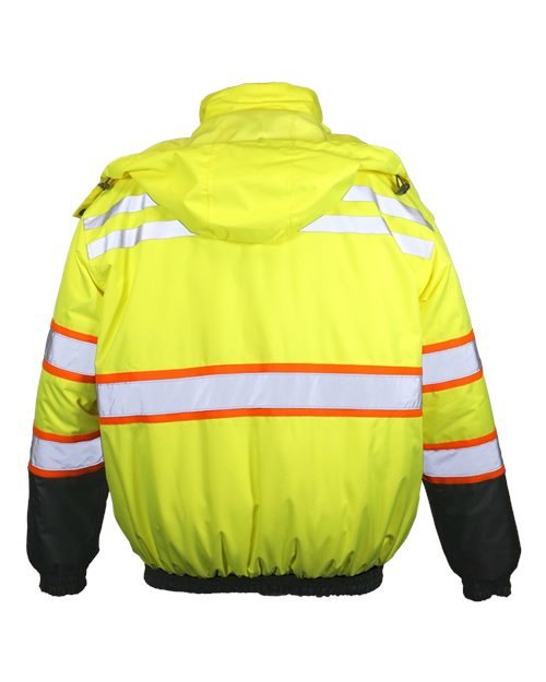 Unisex Economy Contrast Class 3 Bomber Jacket - Lime
