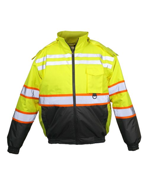 Unisex Economy Contrast Class 3 Bomber Jacket - Lime