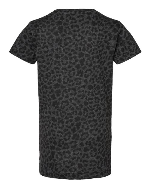 Girls' Fine Jersey Tee - Black Leopard