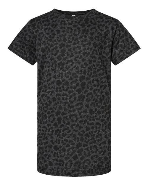Girls' Fine Jersey Tee - Black Leopard