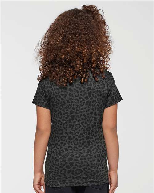 Girls' Fine Jersey Tee - Black Leopard