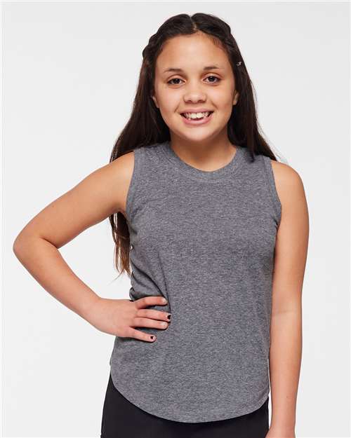Girls' Relaxed Fine Jersey Tank - Granite Heather