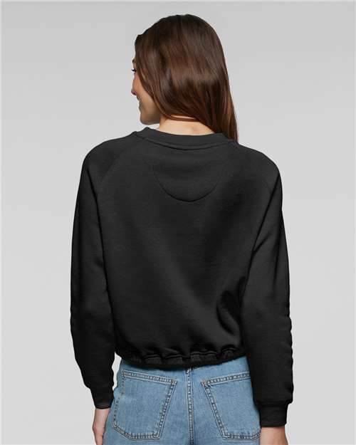 Women's Relaxed 3-End Boxy Fleece Crewneck Sweatshirt - Black