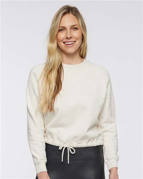 Women's Relaxed 3-End Boxy Fleece Crewneck Sweatshirt - Natural Heather