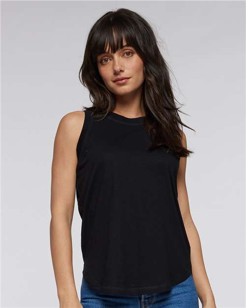 Women's Relaxed Fine Jersey Tank - Black