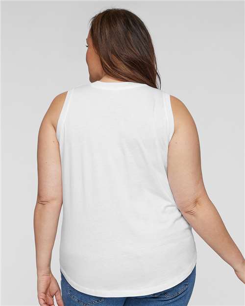 Women's Curvy Relaxed Fine Jersey Tank - White