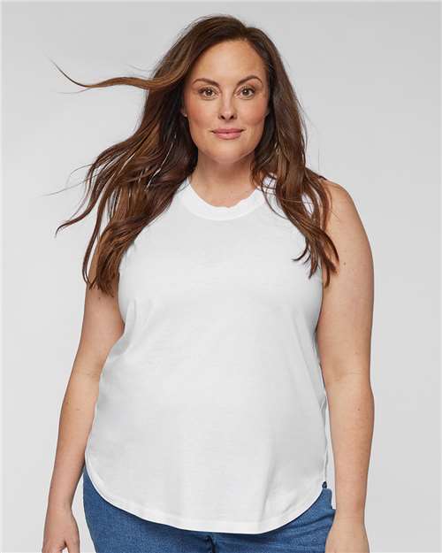 Women's Curvy Relaxed Fine Jersey Tank - White