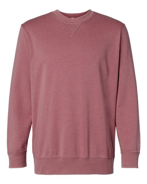 Unisex Vintage Wash Fleece Crewneck Sweatshirt - Washed Rouge