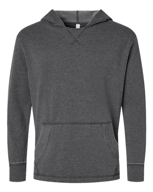 Unisex Vintage Wash Fleece Hoodie Sweatshirt - Washed Black