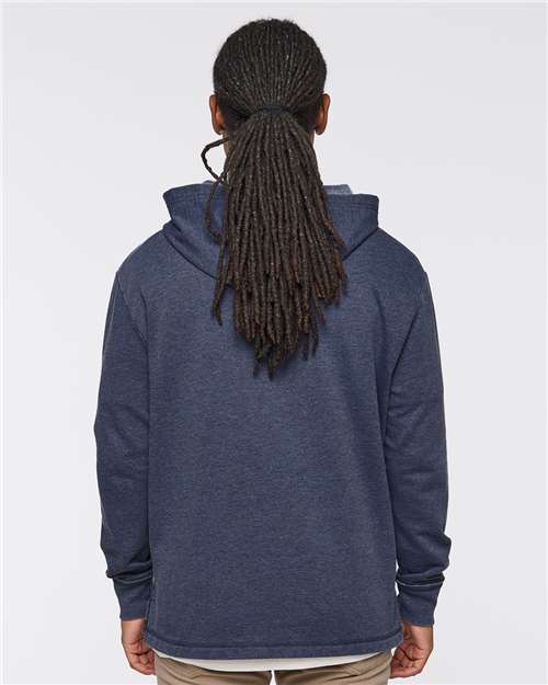 Unisex Vintage Wash Fleece Hoodie Sweatshirt - Washed Navy