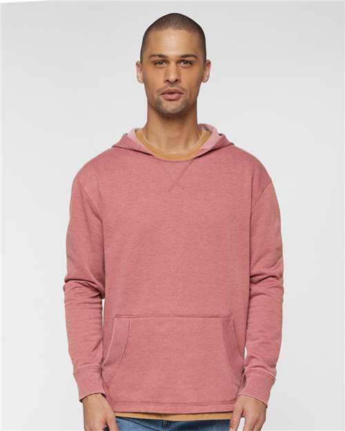 Unisex Vintage Wash Fleece Hoodie Sweatshirt - Washed Rouge