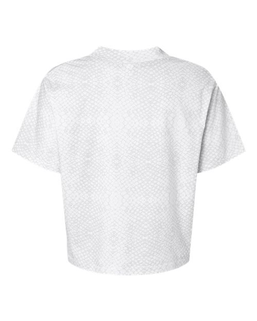 Women's Boxy Tee - White Reptile