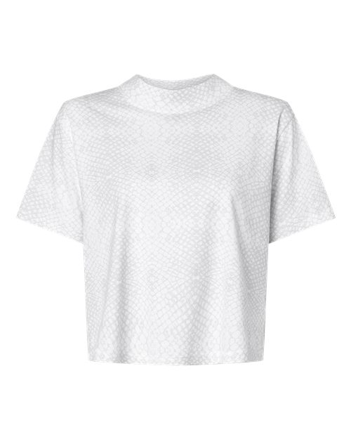 Women's Boxy Tee - White Reptile