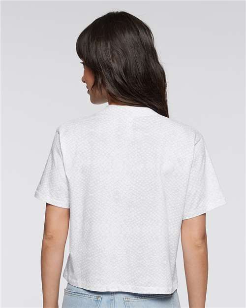 Women's Boxy Tee - White Reptile