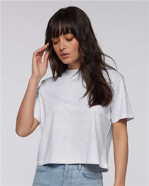Women's Boxy Tee - White Reptile