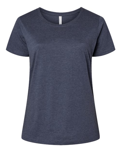 Women's Curvy Collection Fine Jersey Tee - Vintage Denim