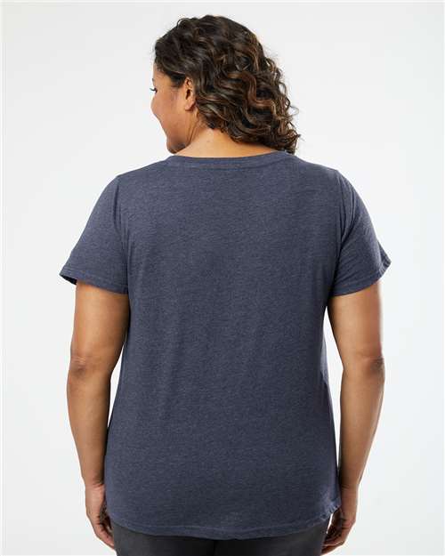 Women's Curvy Collection Fine Jersey V-Neck Tee - Vintage Denim