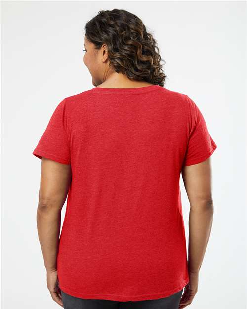Women's Curvy Collection Fine Jersey V-Neck Tee - Vintage Red