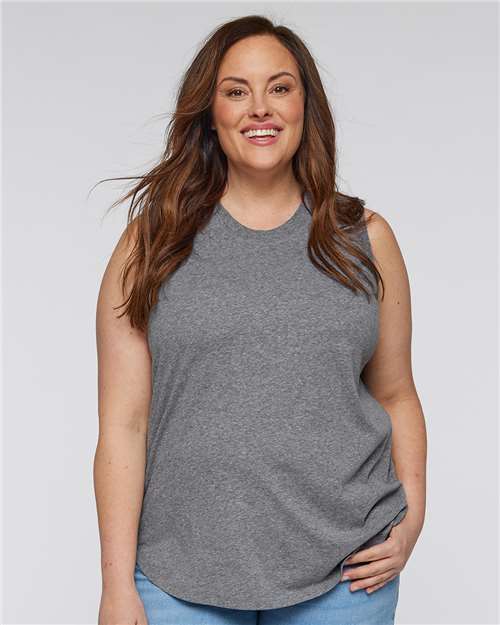 Women's Curvy Relaxed Fine Jersey Tank - Granite Heather