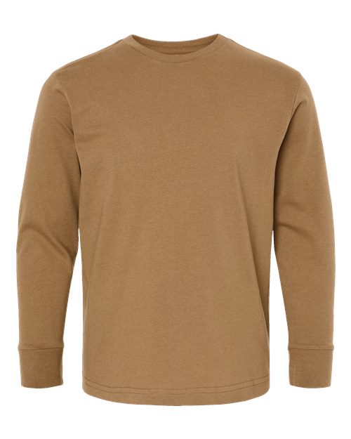 Youth Fine Jersey Long Sleeve Tee - Coyote Brown