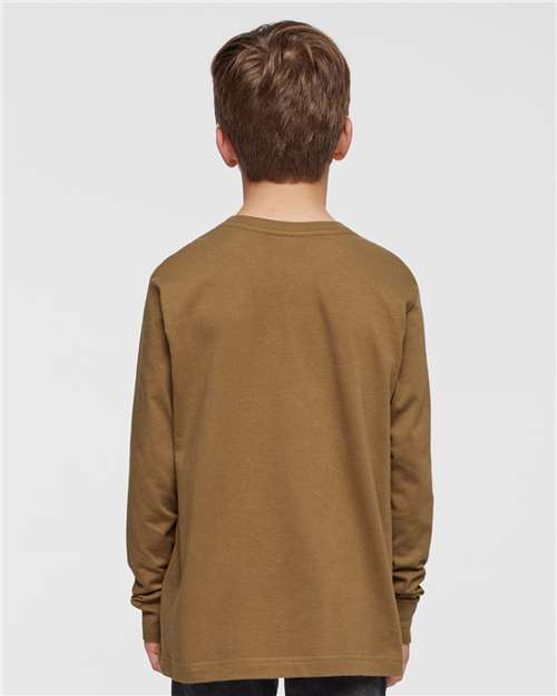 Youth Fine Jersey Long Sleeve Tee - Coyote Brown
